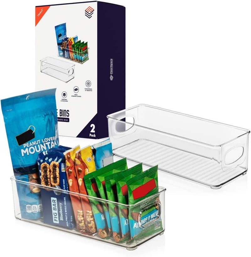 ClearSpace Plastic Pantry Organization and Food Storage Bin – Great Kitchen Fridge Organizer Bins, 2 Pack - Image 1